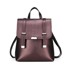 Load image into Gallery viewer, Korean Style Solid Color Fashion PU Embossed Backpack
