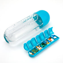 Load image into Gallery viewer, Plastic Drink Bottle With Medicine Pills Box
