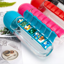 Load image into Gallery viewer, Plastic Drink Bottle With Medicine Pills Box
