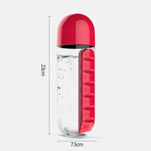Load image into Gallery viewer, Plastic Drink Bottle With Medicine Pills Box
