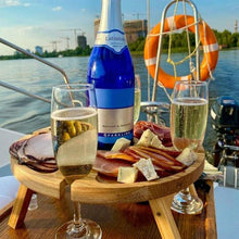 Load image into Gallery viewer, Wooden Outdoor Folding Picnic-table With Glass Holder
