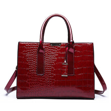Load image into Gallery viewer, European Style Solid Color Crocodile Pattern Handbag
