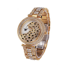 Load image into Gallery viewer, Leopard Diamond Steel Band Waterproof Quartz Watch
