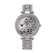 Load image into Gallery viewer, Leopard Diamond Steel Band Waterproof Quartz Watch
