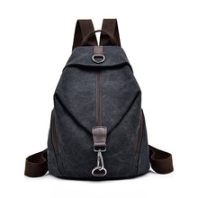 Load image into Gallery viewer, Female Korean Style Casual Travel Canvas Backpack
