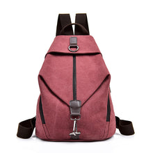 Load image into Gallery viewer, Female Korean Style Casual Travel Canvas Backpack
