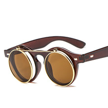 Load image into Gallery viewer, Women Brand Designer Retro Round Steampunk Sunglasses
