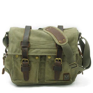 Men's Canvas Leather Diagonal Bag Shoulder Bag