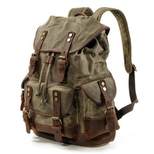 Load image into Gallery viewer, Canvas Stitching Leather Mountaineering Bag Backpack
