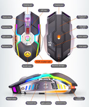 Load image into Gallery viewer, Color Wireless Gaming RGB Rechargeable Mute Button Mouse
