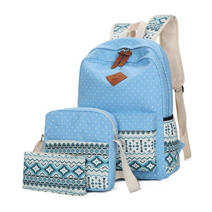 3 Pieces/ Set National Wind Backpacks Women Fashion Bags