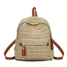 Load image into Gallery viewer, Women&#39;s Straw Backpack Woven Backpack
