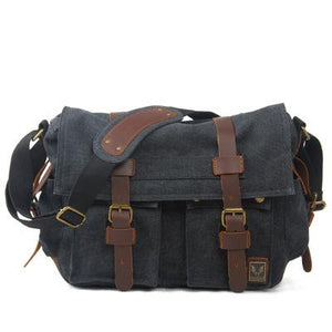 Men's Canvas Leather Diagonal Bag Shoulder Bag