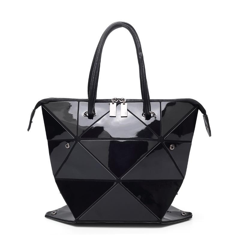 New Glossy Geometric Rhombus PU Bag Female Handbag