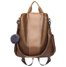 Load image into Gallery viewer, Soft Leather Backpack Female Large Capacity Retro Backpack
