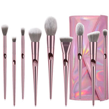 Load image into Gallery viewer, 10 Long Rod Thumbprint Makeup Brushes
