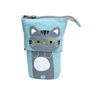 Cat Cute Fashion Portable Flexible Pencil Zipper Case