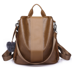 Soft Leather Backpack Female Large Capacity Retro Backpack