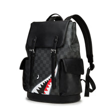 Load image into Gallery viewer, Men's Black Leather Travel Backpack
