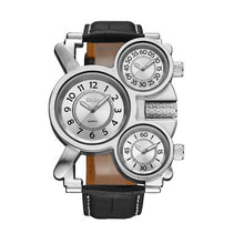 Load image into Gallery viewer, Dual Movement Men's Watch With Leather Strap
