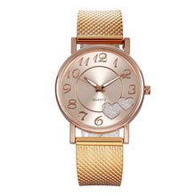 Load image into Gallery viewer, Heart-shaped Gold Alloy Mesh Belt Watch Ladies
