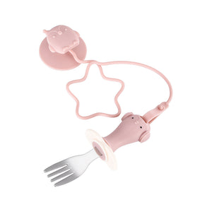 Infant Stainless Steel Training Spoon Fork Anti-drop