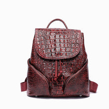 Load image into Gallery viewer, Ancient Style Solid Color Crocodile Pattern Backpack
