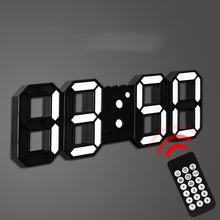 Load image into Gallery viewer, 3D Remote Control Black LED Electronic Stand Wall Clock
