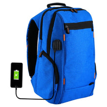 Load image into Gallery viewer, Solid Color Waterproof Backpack With USB Charging Port

