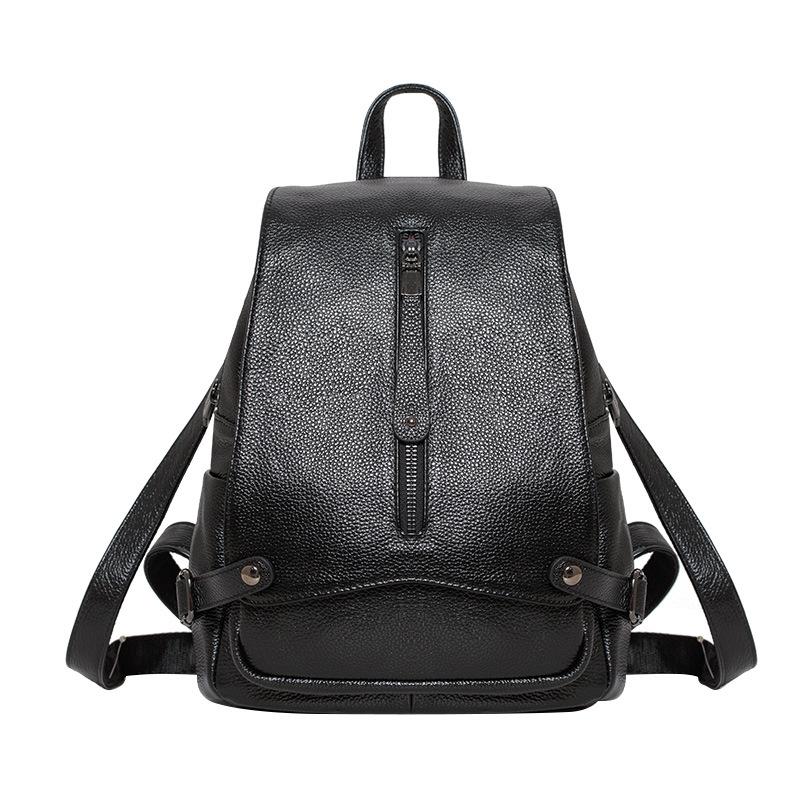 High Quality Solid Color Fashion Leather Backpack For Women