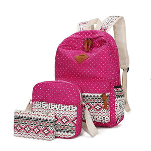 3 Pieces/ Set National Wind Backpacks Women Fashion Bags