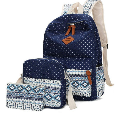 3 Pieces/ Set National Wind Backpacks Women Fashion Bags