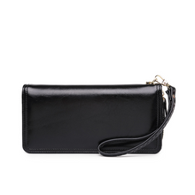 Load image into Gallery viewer, New Oil Wax Leather Wallet Women's Oil Leather Clutch Bag
