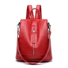Load image into Gallery viewer, Geometric Pattern Soft Leather Outdoor Anti Theft Backpack
