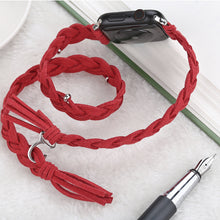 Load image into Gallery viewer, Leather Cord Braided Smart Watch Strap
