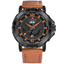 Load image into Gallery viewer, Men's Quartz Watch With Leather Strap and Week Feature
