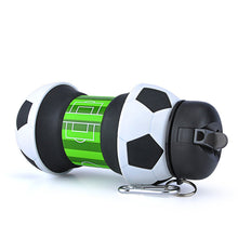 Load image into Gallery viewer, Football Soccer Silicone Water Bottle with Straw Foldable
