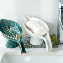 Load image into Gallery viewer, Ceramics Leaf Shape Soap Box Bathroom Soap Holder Storage
