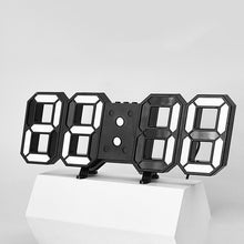 Load image into Gallery viewer, 3D Remote Control Black LED Electronic Stand Wall Clock
