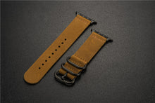 Load image into Gallery viewer, Nubuck Leather Three-Ring Pin Buckle Watch Strap
