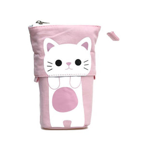 Cat Cute Fashion Portable Flexible Pencil Zipper Case