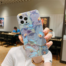 Load image into Gallery viewer, Oil Painting Purple And Blue Daisy Flower Phone Case
