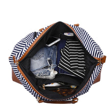 Load image into Gallery viewer, Large Striped Portable Canvas Travel Bag

