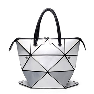 New Glossy Geometric Rhombus PU Bag Female Handbag