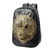 Load image into Gallery viewer, Korean Edition 3D Wolf Head Student Backpack
