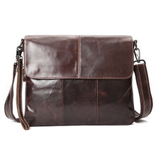 Load image into Gallery viewer, Brown Oil Wax Leather One Shoulder Messenger Bag
