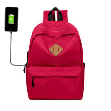 Load image into Gallery viewer, Universal Solid Color Backpack With USB Charging Port
