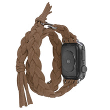Load image into Gallery viewer, Leather Cord Braided Smart Watch Strap
