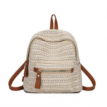 Load image into Gallery viewer, Women&#39;s Straw Backpack Woven Backpack
