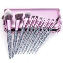 Load image into Gallery viewer, Makeup Brushes With Bag 10Pcs Foundation Blush Brushes
